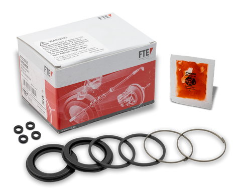 Complete Porsche caliper seal kit for restoring caliper performance. High-quality seals ensure reliability and braking longevity