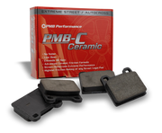 Low-dust ceramic Porsche brake pads with superior G/G FMSI rating for high-performance braking.
