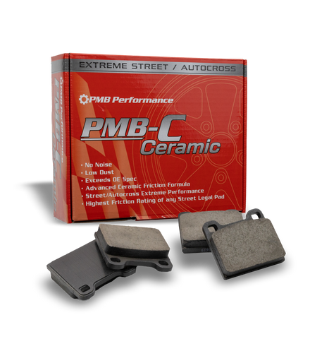 Porsche brake pad replacement with high FMSI-rated ceramic brake pads for ultimate stopping power and low dust.