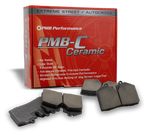 Low-dust ceramic brake pads for Porsche brakes with G/G FMSI rating for cold and hot stopping power.