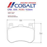 Competition Motorsport Cobalt Rear Racing Brake Pads RC95 rear