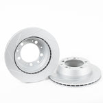 Rennline OE+ Rear Brake Rotor Pair for Cayenne: Vented, slotted rotors with GEOMET coating for heat dissipation & rust resistance. Shop now at PMB Performance.