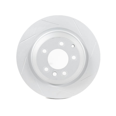 Rennline OE+ Right Rear Brake Rotor: Vented, slotted, GEOMET-coated for heat dissipation, rust resistance, and performance. Shop now at PMB Performance.