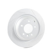 Rennline OE+ Right Front Brake Rotor: Vented, slotted, and GEOMET-coated for improved braking, heat dissipation, & rust prevention. Shop now at PMB Performance.