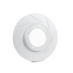 Rennline OE+ Right Rear Brake Rotor for Macan: Vented, slotted rotors with GEOMET coating for improved heat dissipation. Shop now at PMB Performance.