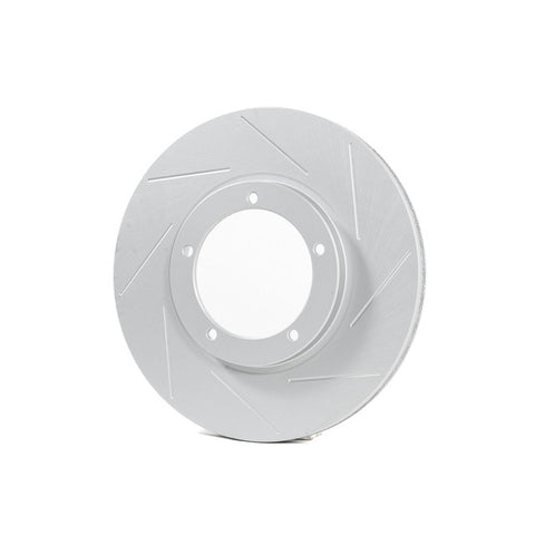 Rennline OE+ Right Front Brake Rotor for Macan: Vented, slotted rotors with GEOMET coating for better heat dissipation. shop now at PMB Performance.