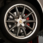 Rennline OE+ Rear Brake Rotor Pair for Cayenne: Vented, slotted rotors with GEOMET coating for heat dissipation & rust resistance. Shop now at PMB Performance.