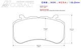 Competition Motorsport Cobalt Front Racing Brake Pads RC54 front