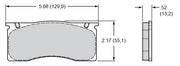 Wilwood ProMatrix front brake pad plate and thickness drawing for the D11 pattern