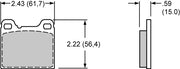 Wilwood D31 pad-profile drawing with backing-plate dimensions