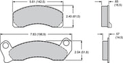 Wilwood D431 pad-profile drawing with separate inner and outer dimensions