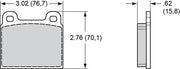 Wilwood D45 pad-profile drawing with backing-plate dimensions