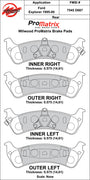Wilwood D667 rear pad-profile drawing with backing-plate dimensions