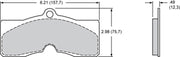 Wilwood D8 pad-profile drawing with backing-plate dimensions