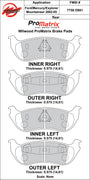 Wilwood D881 pad-profile drawing with backing-plate dimensions