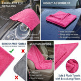WASH&WHIPS Edgeless Microfiber Coral Fleece with Ultrasonic Edge 3 Pack