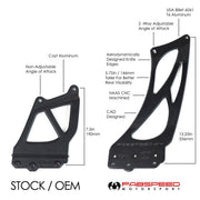 Fabspeed Porsche 981/718 Cayman GT4 Monoblock Wing Risers (2015+) (Image: 2)
