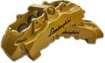 Pictured: Lamborghini Gallardo Spyder 8 Piston Caliper. 
You’ve found the finest Brembo caliper restoration service on the planet. PMB has taken the art of painted caliper restorations to a new level. We retain the factory anodizing and “never” sandblast the finish off your calipers. We use factory seals only and we replicate the original factory paint processes to get your caliper looking better than new.