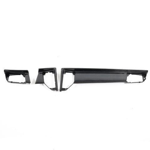 Rennline Carbon Fiber Dash Trim Kit for Macan: OEM+ style, 2x2 carbon fiber with UV gloss resin, precision fit, & easy installation. Shop now at PMB Performance.