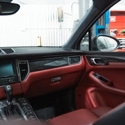 Rennline Carbon Fiber Dash Trim Kit for Macan: OEM+ style, 2x2 carbon fiber with UV gloss resin, precision fit, & easy installation. Shop now at PMB Performance.