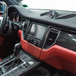 Rennline Carbon Fiber Dash Trim Kit for Macan: OEM+ style, 2x2 carbon fiber with UV gloss resin, precision fit, & easy installation. Shop now at PMB Performance.
