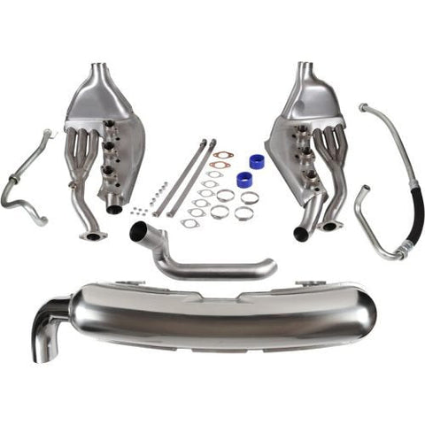 EXHAUST CONVERSION SET, 3.2 OEM STYLE, 41MM OD TUBES, SINGLE OUTLET MUFFLER, STAINLESS STEEL