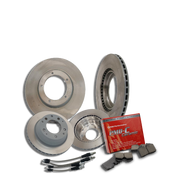 911S/L/930 Brake Bundle (’69–’76): Sebro rotors, soft lines, Porterfield pads & hardware—save \$50! (*No caliper service*). Shop now only at PMB Performance.