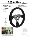 OMP 320 Aluminum Rally Steering Wheel, 320mm Suede Racing Wheel