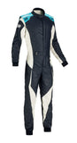 Competition Motorsport OMP Tecnica Evo Driver FIA Racing Suit white blue front