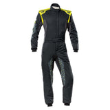 Competition Motorsport OMP Tecnica Hybrid Driver FIA Racing Suit black yellow front