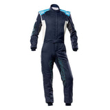 Competition Motorsport OMP Tecnica Hybrid Driver FIA Racing Suit white blue front