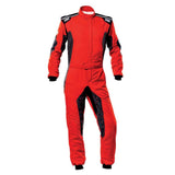 Competition Motorsport OMP Tecnica Hybrid Driver FIA Racing Suit black red front