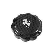 Fabspeed Carbon Oil-Cap Cover with Chrome Cavallino for Ferrari F8 Tributo, product view 2