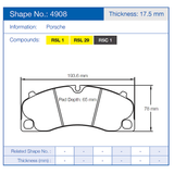 Pagid Racing Front/Rear Brake Pads for Porsche 991/981/718
