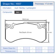 Pagid Racing Front Brake Pad Set No. 4937 RSC1