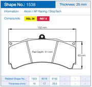 Pagid Racing Front Brake Pads for BMW M3 [E92] GT4 race version