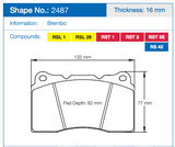 Pagid Racing Front Brake Pad Set No. 2487
