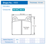 Pagid Racing Front/Rear Brake Pads for Porsche 911 (1968–1983)