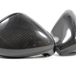 Rennline Carbon Fiber Mirrors for Panamera: Sleek upgrade with OEM fit. Installs in minutes. Not for Lane Assist cars. Shop now at PMB Performance.