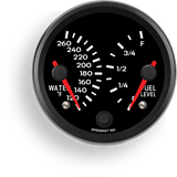 Speedhut 3-3/8" Dual Water Temperature and Fuel Level Gauge