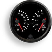 Speedhut 4" Dual Voltage and Fuel Level Gauge