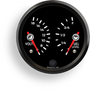 Speedhut 4" Dual Voltage and Fuel Level Gauge