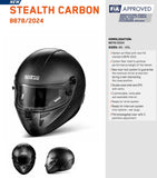 Sparco Stealth Carbon Fiber Karting Helmet, FIA 8878-2024