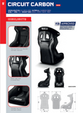 Sparco Circuit / Circuit II Carbon Fiber Racing Seat, FIA 8855-1999