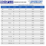 Competition Motorsport Sparco Superleggera Driver FIA Racing Suit size chart