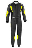 Competition Motorsport Sparco Superleggera Driver FIA Racing Suit yellow grey front