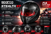 Sparco Stealth Carbon Fiber Karting Helmet, FIA 8878-2024