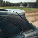 Rennline Carbon Fiber Upkick Spoiler for Macan: Premium hand-laid carbon fiber for a sporty OEM+ look. Easy, reversible install. Shop now at PMB Performance.