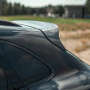 Rennline Carbon Fiber Upkick Spoiler for Macan: Premium hand-laid carbon fiber for a sporty OEM+ look. Easy, reversible install. Shop now at PMB Performance.