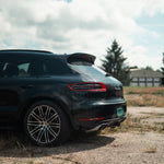 Rennline Carbon Fiber Upkick Spoiler for Macan: Premium hand-laid carbon fiber for a sporty OEM+ look. Easy, reversible install. Shop now at PMB Performance.